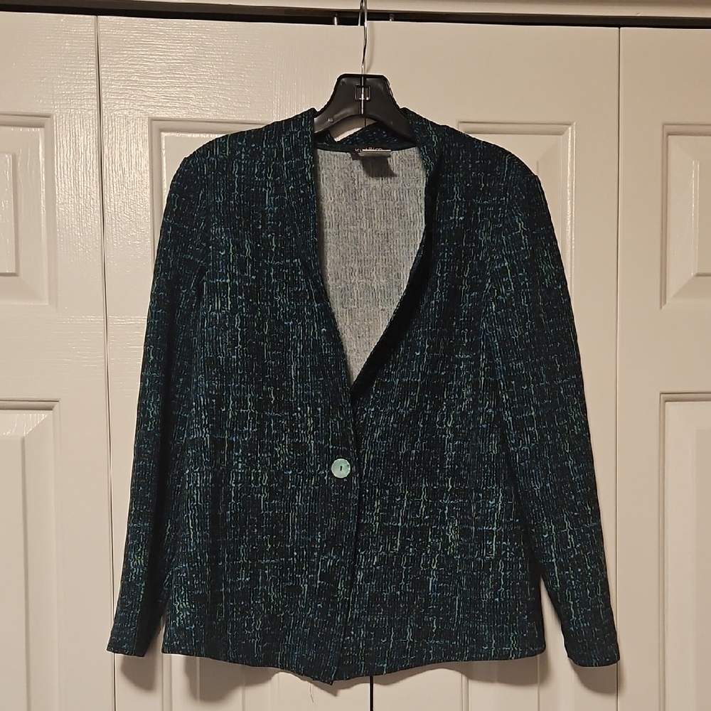 💖$5 Add To Bundle Elegant Black and Green Women's Jacket💖